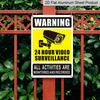 2D Flat Video Surveillance Warning Sign - Durable Aluminum Metal Sign Measuring 8.0X12.0 Inch, Featuring A Security Camera Icon, Suitable for Outdoor