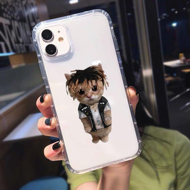 Funny Cat Clear Phone Case for IPhone 13 14 Pro 11 12 15 Pro Max XR XS X 7 8 Plus SE3 Soft Shockproof Cover
