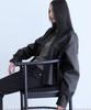 Londonda Faux Leather Shirt Jacket, Black