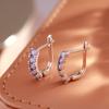 Luxus-Ohrringe mit voller Klaue, rund, lila Zirkon, Metall, goldfarben, für Damen, Party, Alltag, Schmuck