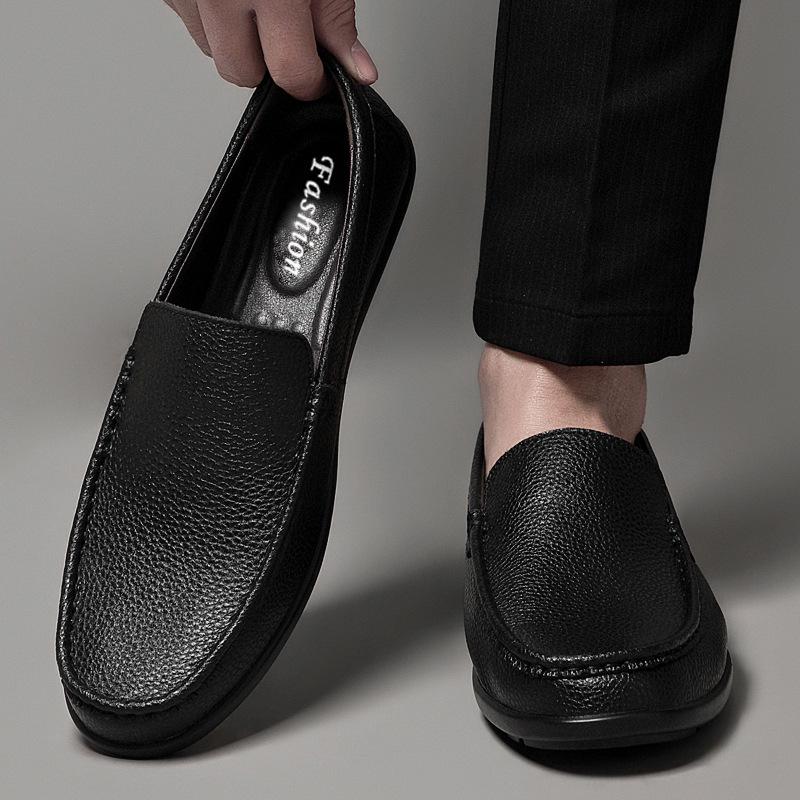 Men's Spring Casual Slip-On Moccasins - Cross-Border Large Leather Driving Loafers