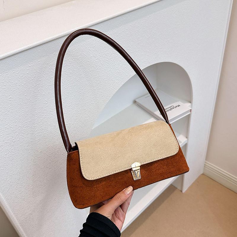 Chic Minimalist Shoulder Bag For Women Featuring Soft Suede And Magnetic Closure