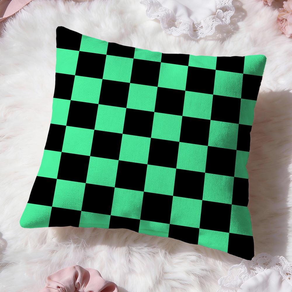 Hot Checkerboard Cushion Cover Soft Washable Pillow Case Multi-Scene For Couch Bed Travel Office Use