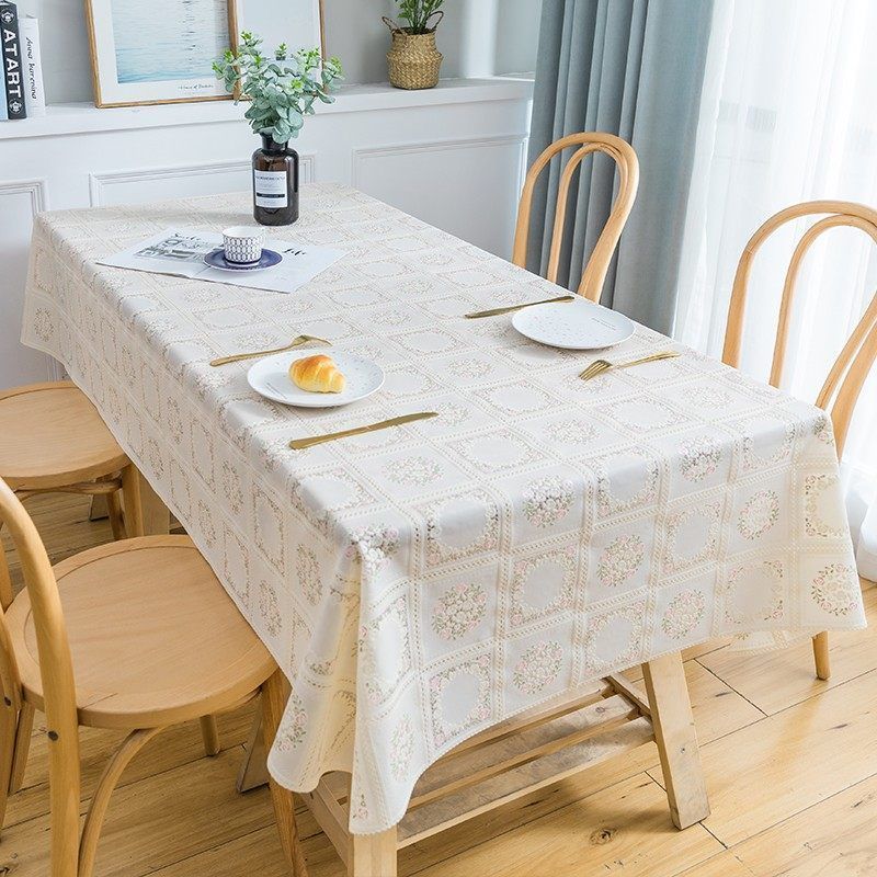 New PVC Tablecloth Waterproof and Oil Resistant Lace Tea Table Mat Tablecloth Tablecloth Bedside Table Cover Cloth