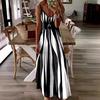 Summer Breeze Printed Vneck Sleeveless Maxi Dress For Casual Women
