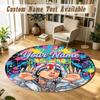 Round Rug Custom NameCentral Cee Pattern Non Slip Carpet Home Floor Decor