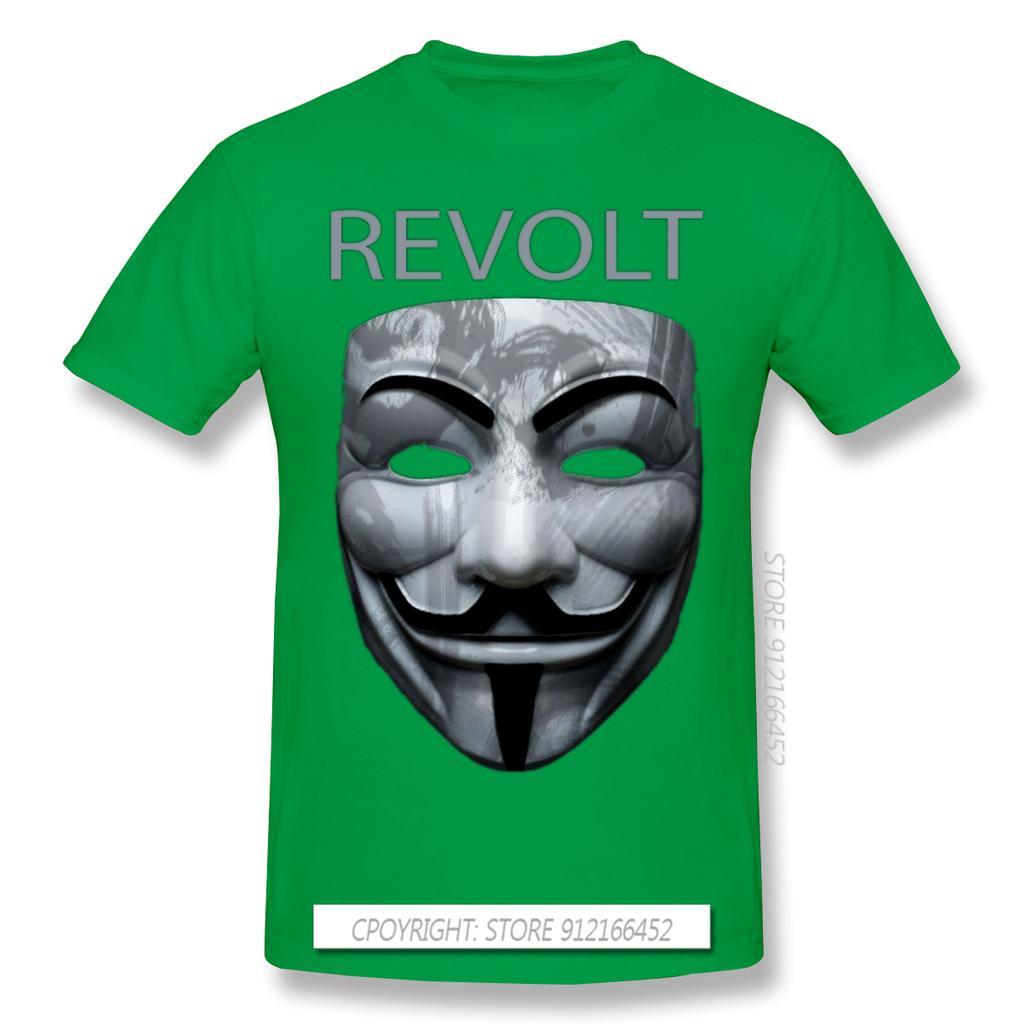 Revolt V Mask T-Shirt Anonyme Hackerorganisation Video Black Lives Matter Druck T-Shirt Sommer Groß T-Shirts