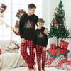 European & American Parent-Child Christmas Plaid Patchwork Loungewear Set