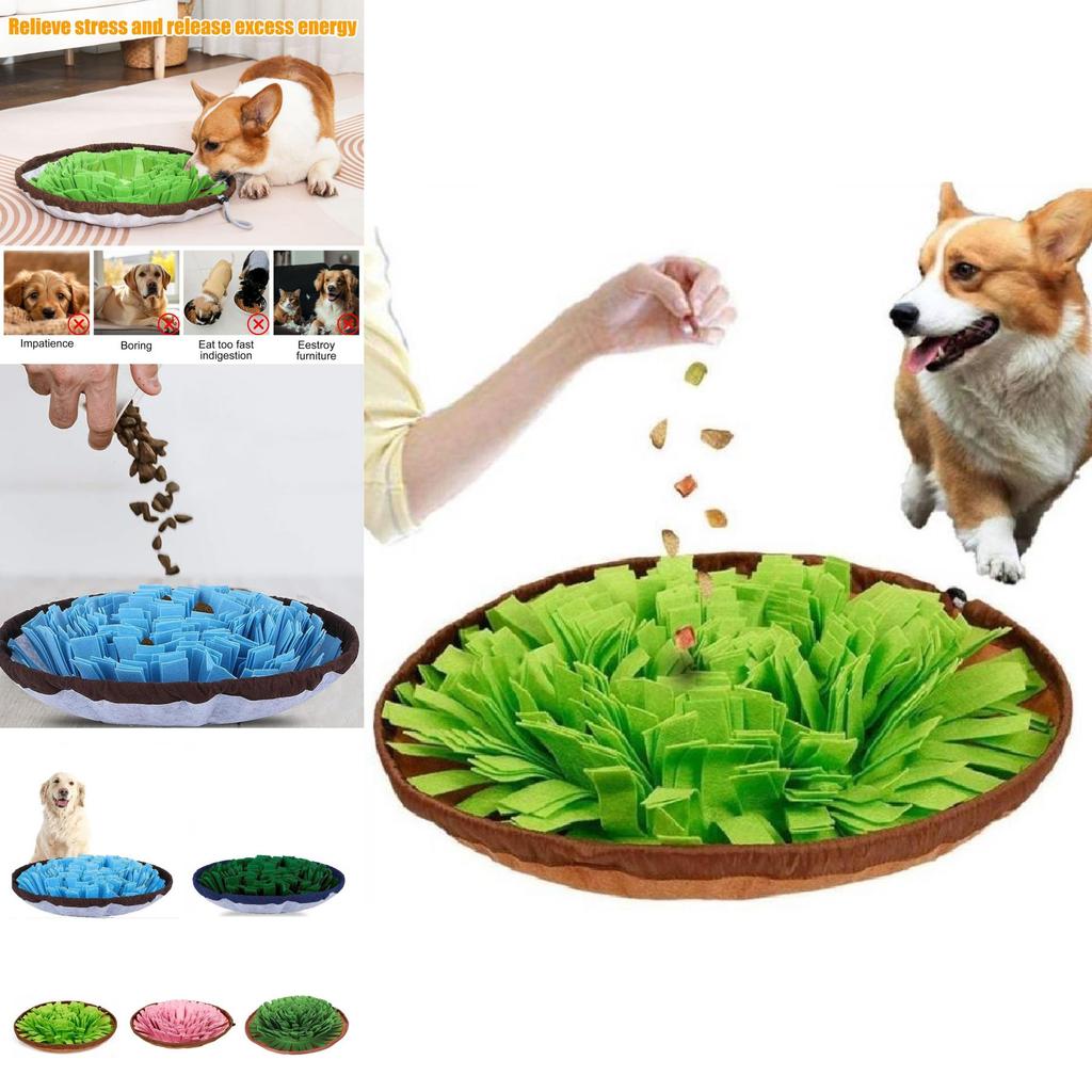 Pet Feeding Snuffle Mat For Dogs Felt Anti-choke Food Dispensing Toy In Pink