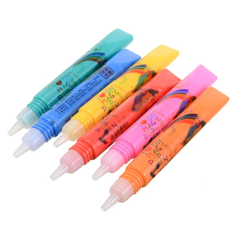 6 Teile/satz Magie Popcorn Stifte Magische Farbe DIY Stifte Blase Popcorn Zeichnung Stifte