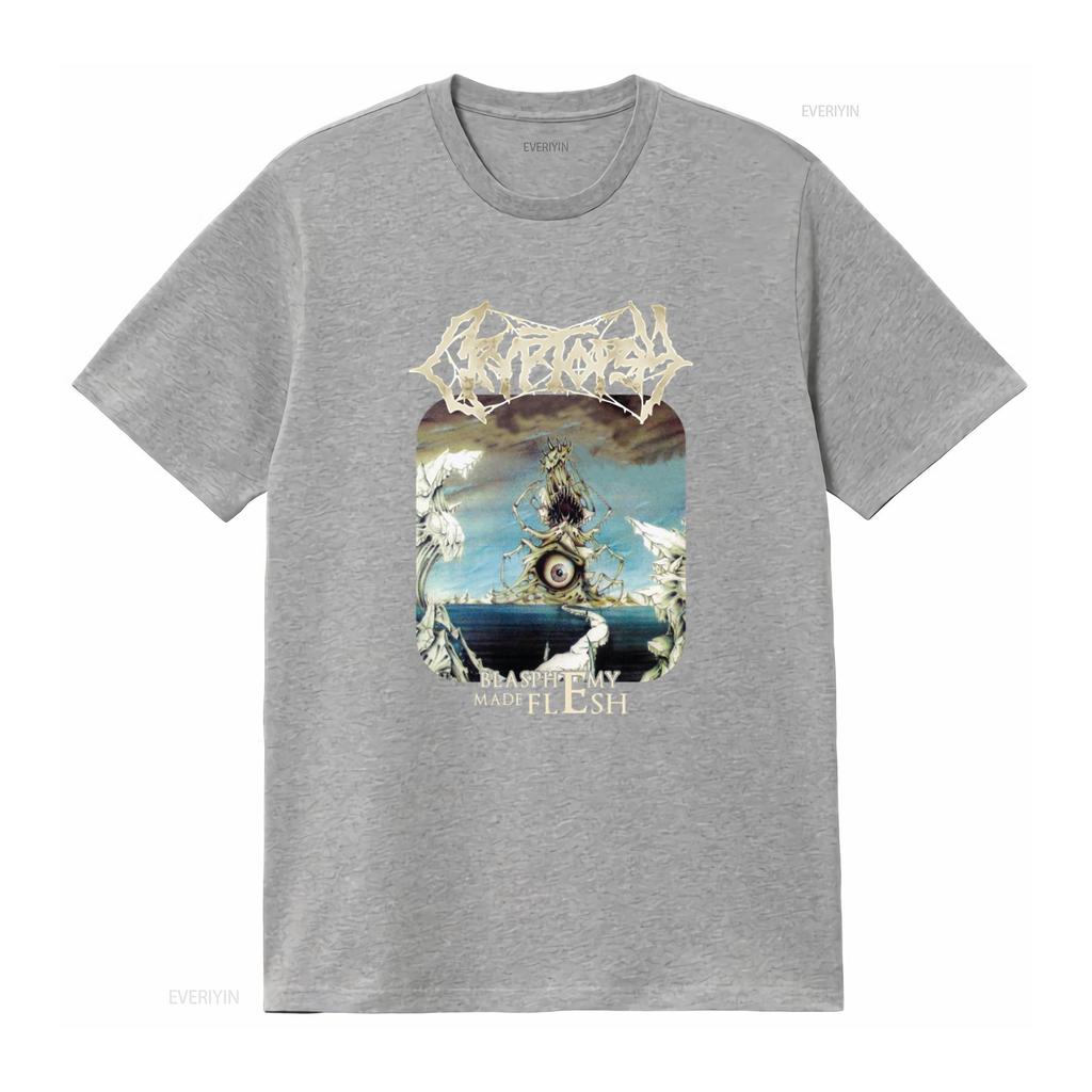 CRYPTOPSY Blasphemy Made Flesh T Shirt Heavy Metal Band Art Print vintage Washed Stylish Breathable Comfortable Soft Slightly