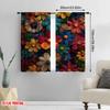 2D Flat Printing 2pcs Window Curtains Vintage Floral Durable Polyester  Without Electricity Birthday Party Perfect for Indoor