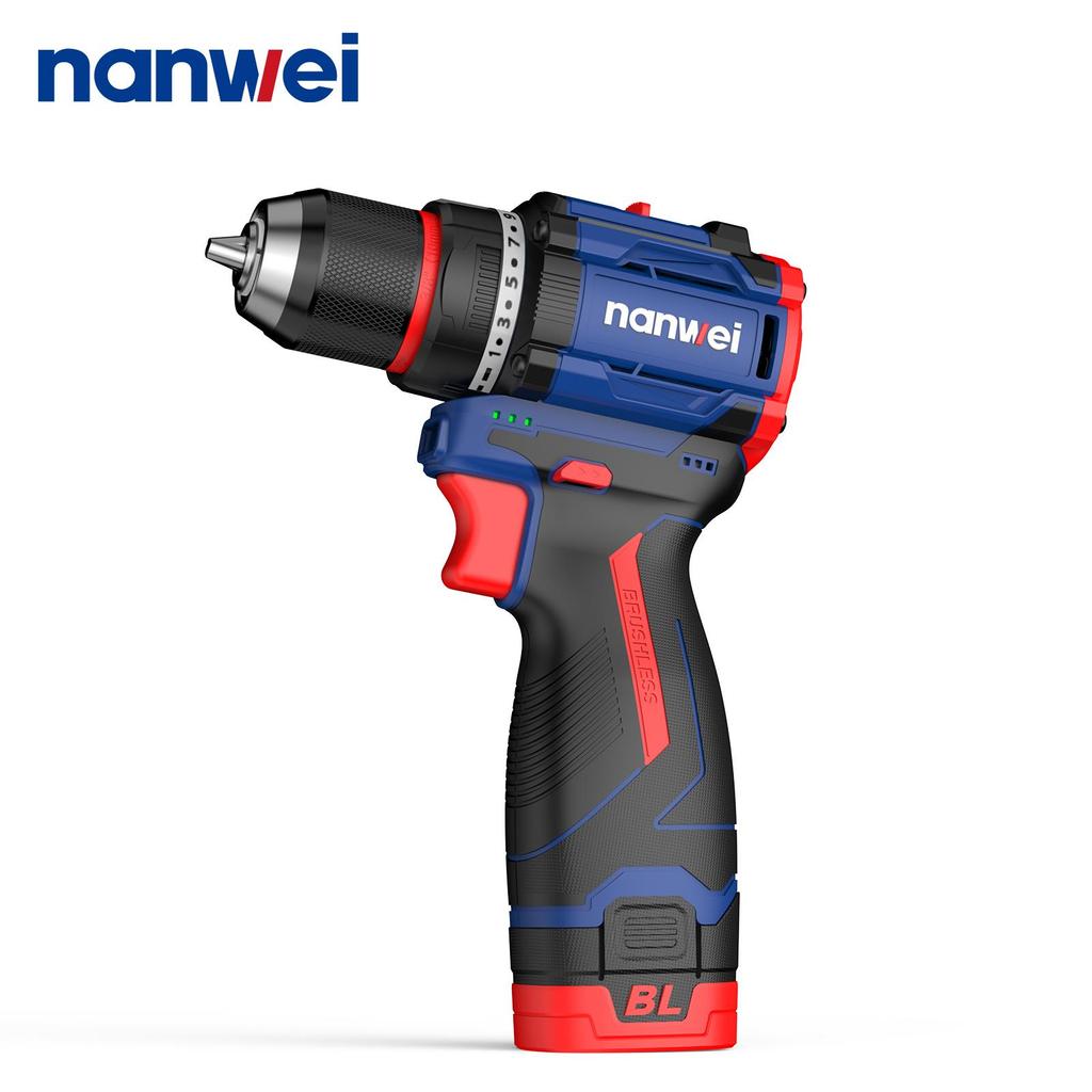 NANWEI 45N Electric drill 10 mm with two-speed function, 16V, brushless motor