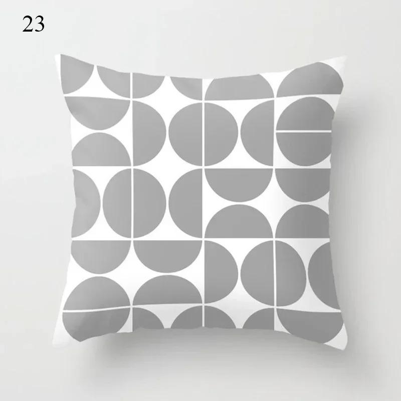 Grey Marble Geometric Sofa Cushion Cover Arabesque Home Decor Pillowcase Decorative Pillowcase 40x40cm