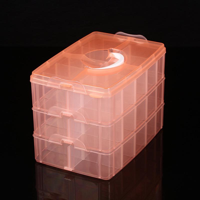 

Transparent Multi-Layer Detachable Organizer for Cosmetics, Jewelry, Toys, and Socks Medium 26x17x18CM оранжевый