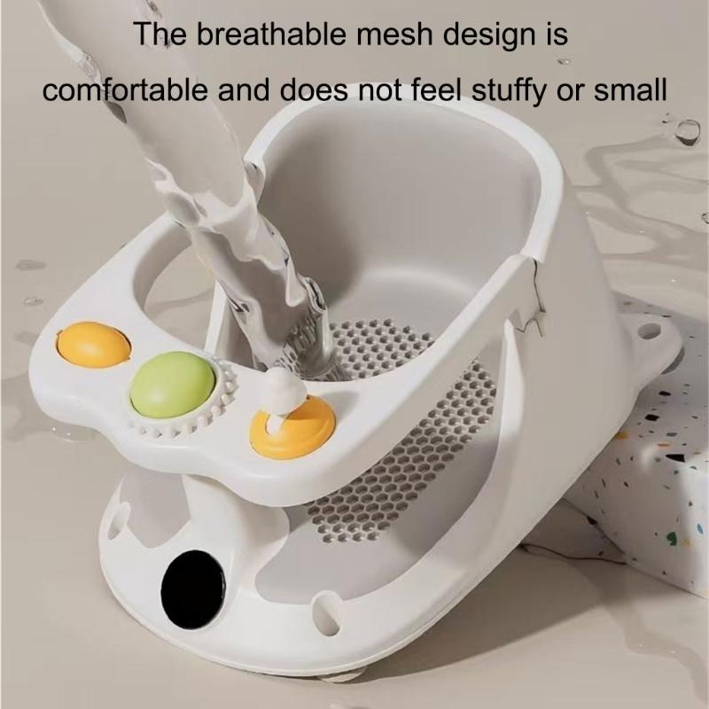 Sicherer Badewannensitz für Babys mit rutschfester Basis für 6+ Monate altes Baby Stützender Baby-Badewannenstuhl mit Abflussloch