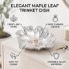 Alloy Trinket Dish Maple Leaf Shaped Metal Jewelry Holder Decorative Jewelry Tray  Living Room