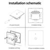 Melery Smart WiFi Switch EU Touch-Lichtschalter, Glasplatte mit/ohne Neutralleiter-Fernbedienung von Alexa Google Home, 1/2/3/4-Gang.