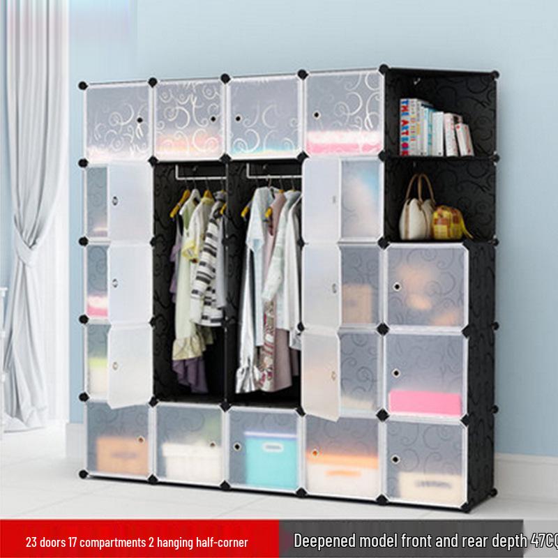 Children's Folding Resin Wardrobe: Assembled Plastic Storage Cabinet for the Living Room