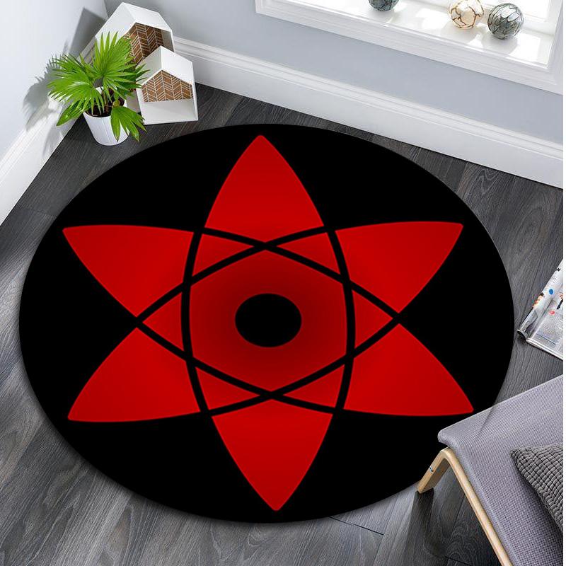 1Pc Sharingan Circular Print Rug - home decoration Carpet For Living Room Bedroom Flooring Computer Chair Area Rug