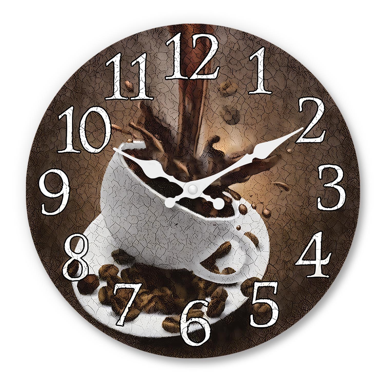 High-Quality American High-Quality Retro High-Quality Coffee High-Quality Cup High-Quality Pattern High-Quality Wooden High-Quality Wall (as the picture,10 Inch)
