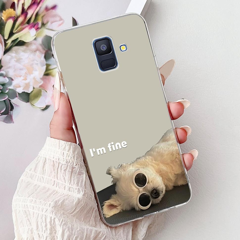 For Samsung Galaxy A6 2018 Case Luxury Painted Cover Soft Silicone Phone Case For Samsung A 6 A6 GalaxyA6 2018 Back Cover Coque