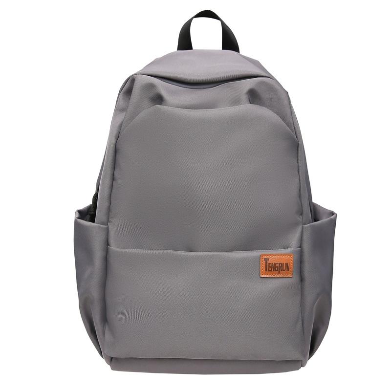 Women Solid Color Backpack Men's Backpack Lightweight Travel Computer Bag Student Schoolbag