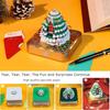 Time Piece Calendar, 3D Art Calendar Memo Pad 2025 Creative Desk Calendar with Light,Christmas Tree Rip Away Paper Carving Memo Pad Art Notepad