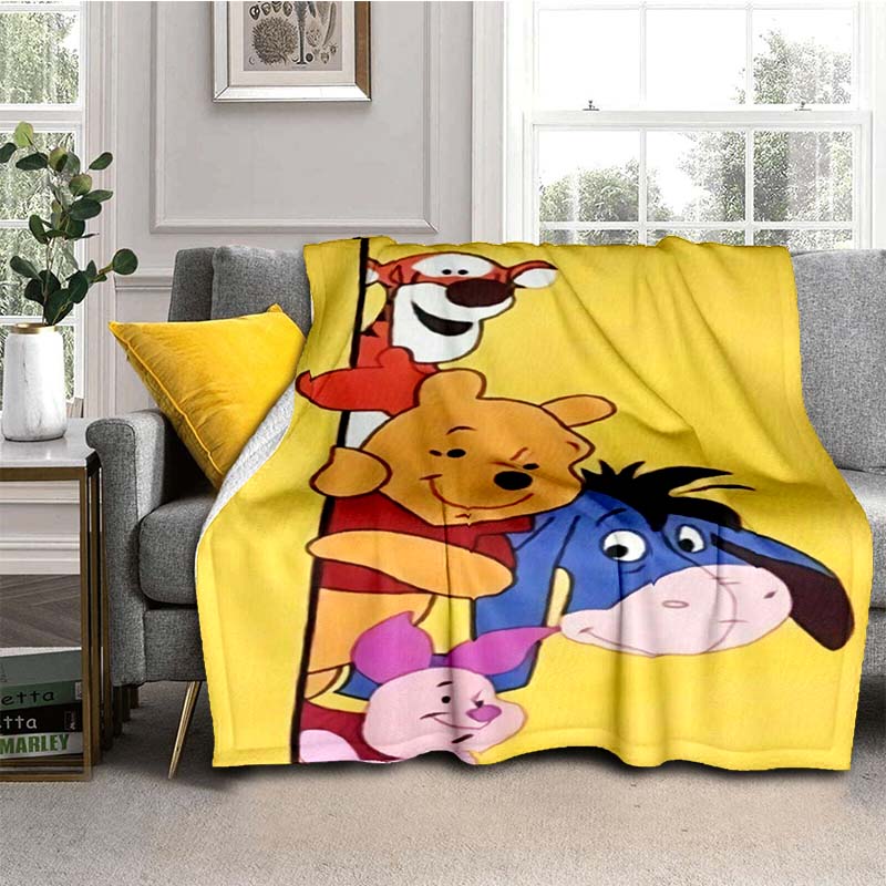 

This Winnie The Pooh Sportswear Cartoon Blanket Is Suitable for Use on Sofa Bed Travel and Other Occasions Making It Great Gift 75x90cm