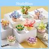 Children Small Puzzle Particle Building Block Flower Flexing Potted Model Toy