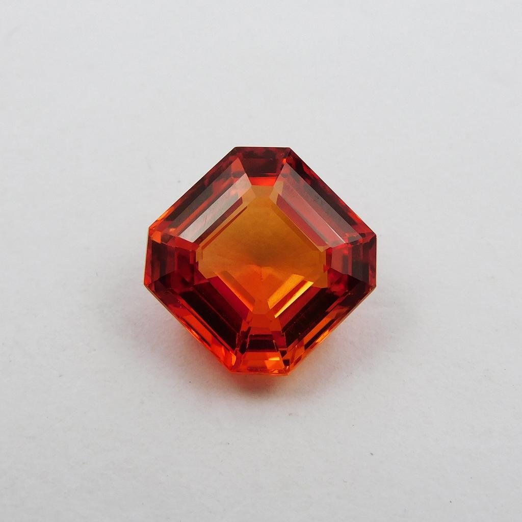 Natural Orange Sapphire Loose Gemstone 8.95 Ct Square Cut September Birthstone for Gem Collections