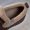 Johnature Plush Warm Loafers Thick Soled Casual Genuine Leather Versatile Round Toe Cotton Shoes