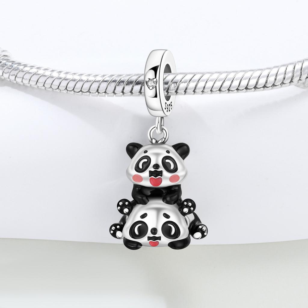 Copper Cute Panda Animals Beads Original Pendants Bracelet Charm Jewelry Party Diy Trendy Gifts