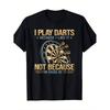 Grappig T-shirt voor Mannen met Dart-thema - Ik Speel Darts Omdat Ik Er Niet Goed In Ben Slogan & met Dartbord Grafiek met Bullseye & Pijlontwerp, Casual