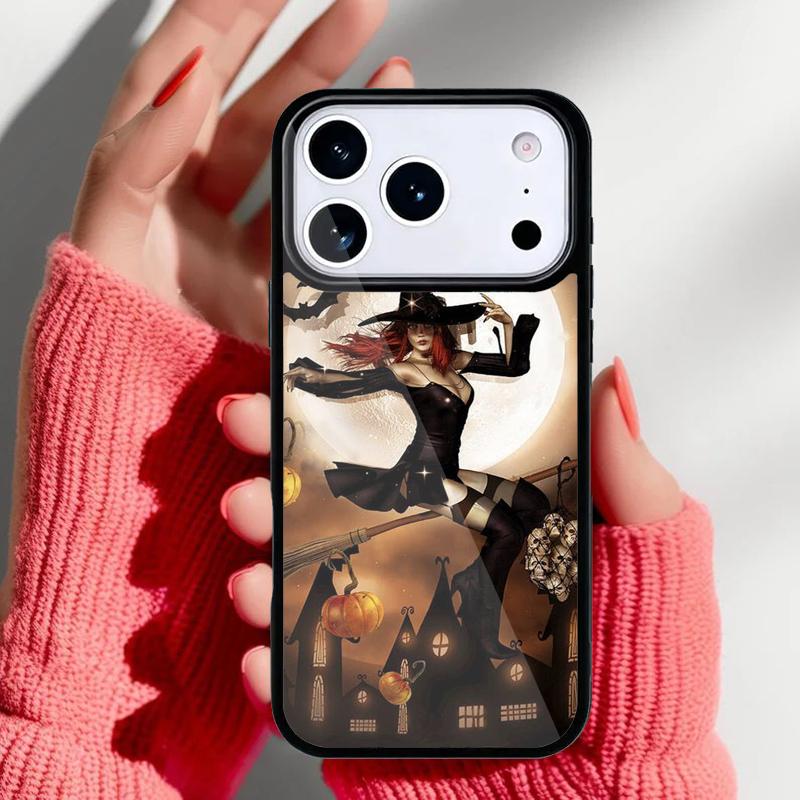 Halloween Moon Witch Horror Phone Case for iPhone 17 16 15 14 13 Pro Max Back Cover for 12 11 Pro Coque