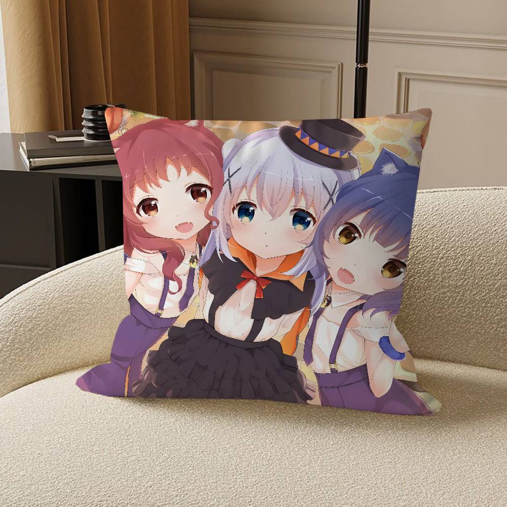 Anime I-Is The O-order A R-rabbit Pillow Anime Pillow Sofa Bed Head Pillow Cover Cushion Cover 45x45 cm Fashion