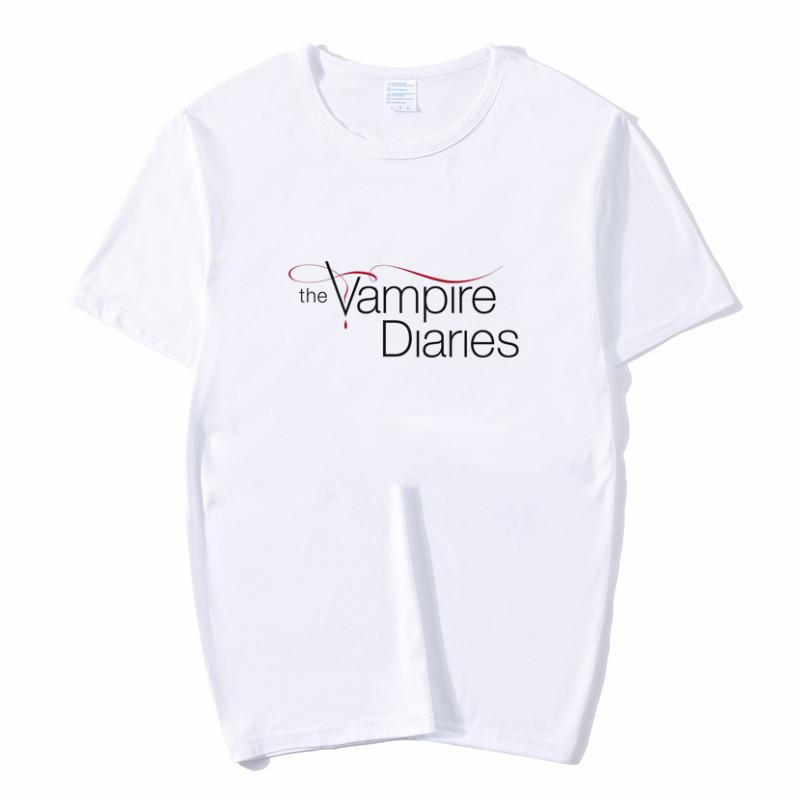 La Maglietta Diaries Stampa Damon Estiva Larga T-shirt Donna Ulzzang Casual T-shirt Harajuku