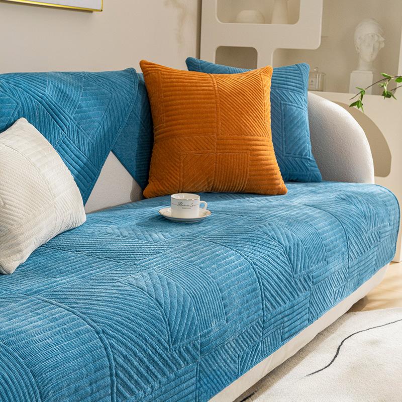 

Chenille Sofa Cushion Four Seasons Universal Non-Slip Cover Nordic Modern Leather Sofa All Wrapped Soft Comfortable 90*70CM