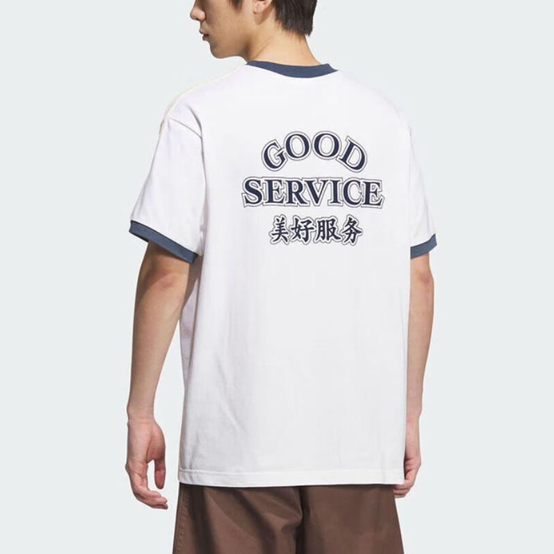 Adidas Originals Logo Letter Round Neck Drop Shoulder Short Sleeve T-Shirt Unisex T-Shirt KT0841