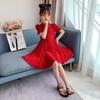 Girls' Summer Dress: Chinese-Style Red Tang-Style Qipao Retro Performance Costume