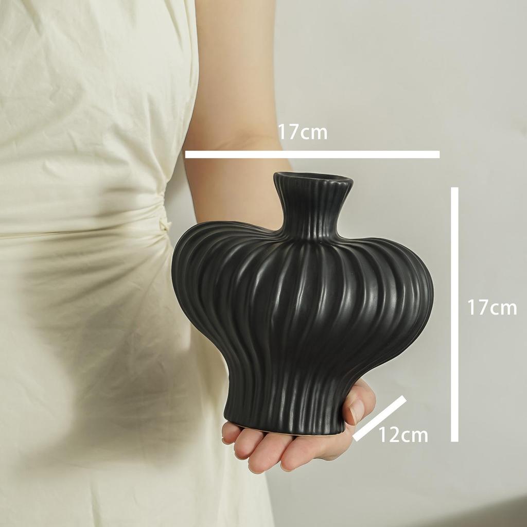 Retro Wabi-Sabi Ceramic Vase with Artificial Flowers