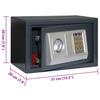 Digital Safe with Lock Dark Grey 31 x 20 x 20 cm Steel