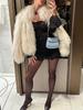 Temperamental Elegant Faux Fur Coat: Solid Color, Long Sleeve, Warm Winter Fashion for Women