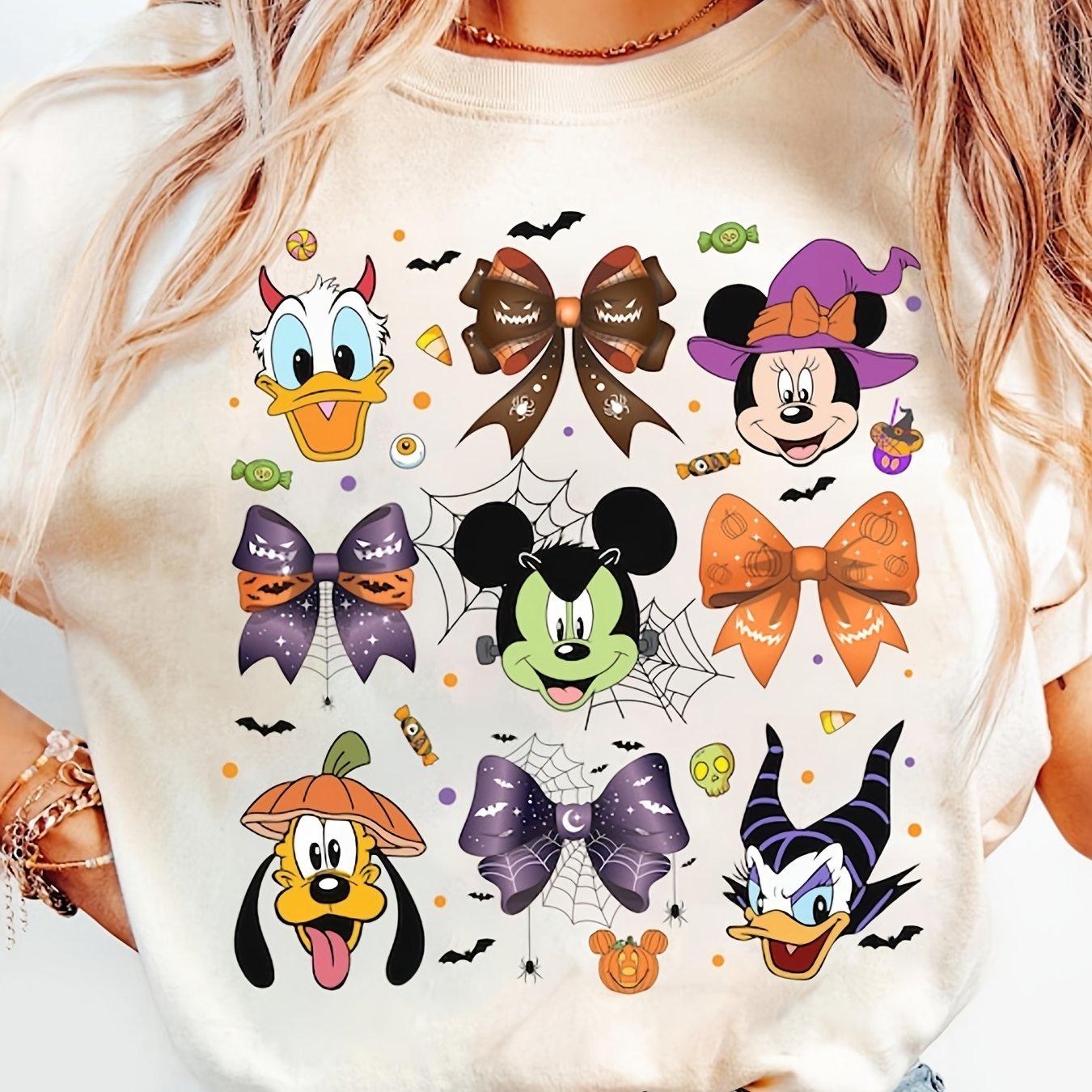 

The Latest Hotselling Disney Authorized Halloween Series Shortsleeved Loose Breathable Womens Pure Cotton Tshirt S
