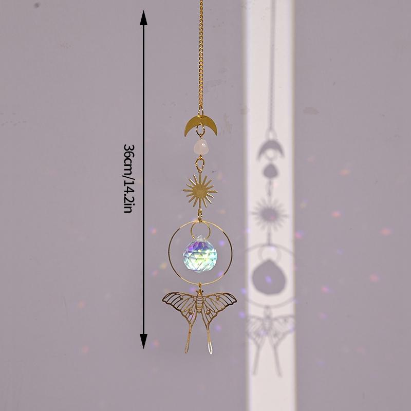 

Colorful Crystal Suncatcher Butterfly Rainbow Wind Chime Pendant Wind Chimes Home Garden Decor Crystal Bell Chain for Window