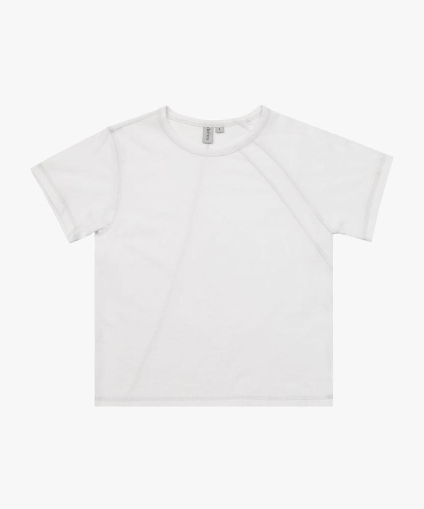 Liomeu Asymmetrical Cut Short Sleeve T-Shirt_White : Radiant092