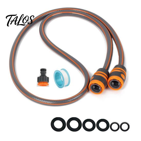 1/2 Inch Hose Connector 1 Set Water for Connection, Garden Hose, 2m Easy Install or 10m Flexible PVC Watering, Car Washing Gentle Spray 2M