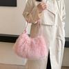 Fashi Luxe Nepkonijnenbont Pluche Schoudertas High-End Dames Tote Handtas voor Stijlvol Cadeau Verzenden