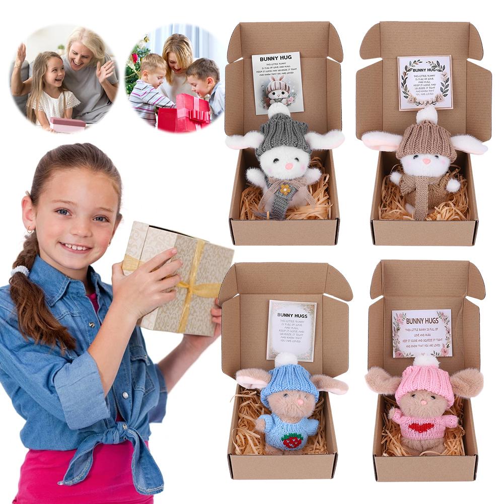 Mini Bunny Hug Cute Easter Gift Easter Plush Bunny Soft Easter Bunny Stuffed Animal Easter Bunny Plush Toy for Girls Boys Kids