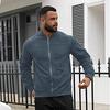 Men's Suede-Look Bomber Jacket Zip Up Stand Collar Casual Autumn Outerwear
